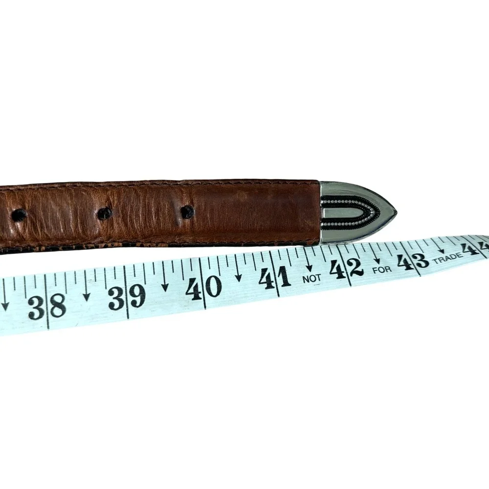 Vintage Top Grain Leather Belt Size 36 Brown Western Cowboy